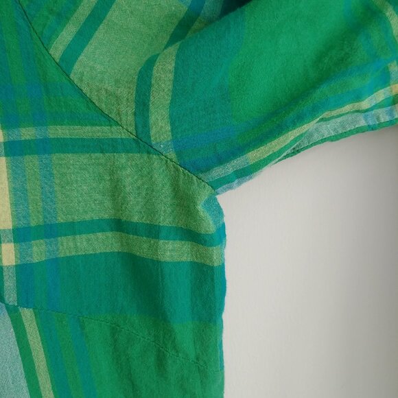 Prana Women's Medium 100% organic cotton button down shirt lightweight plaid - Picture 9 of 16